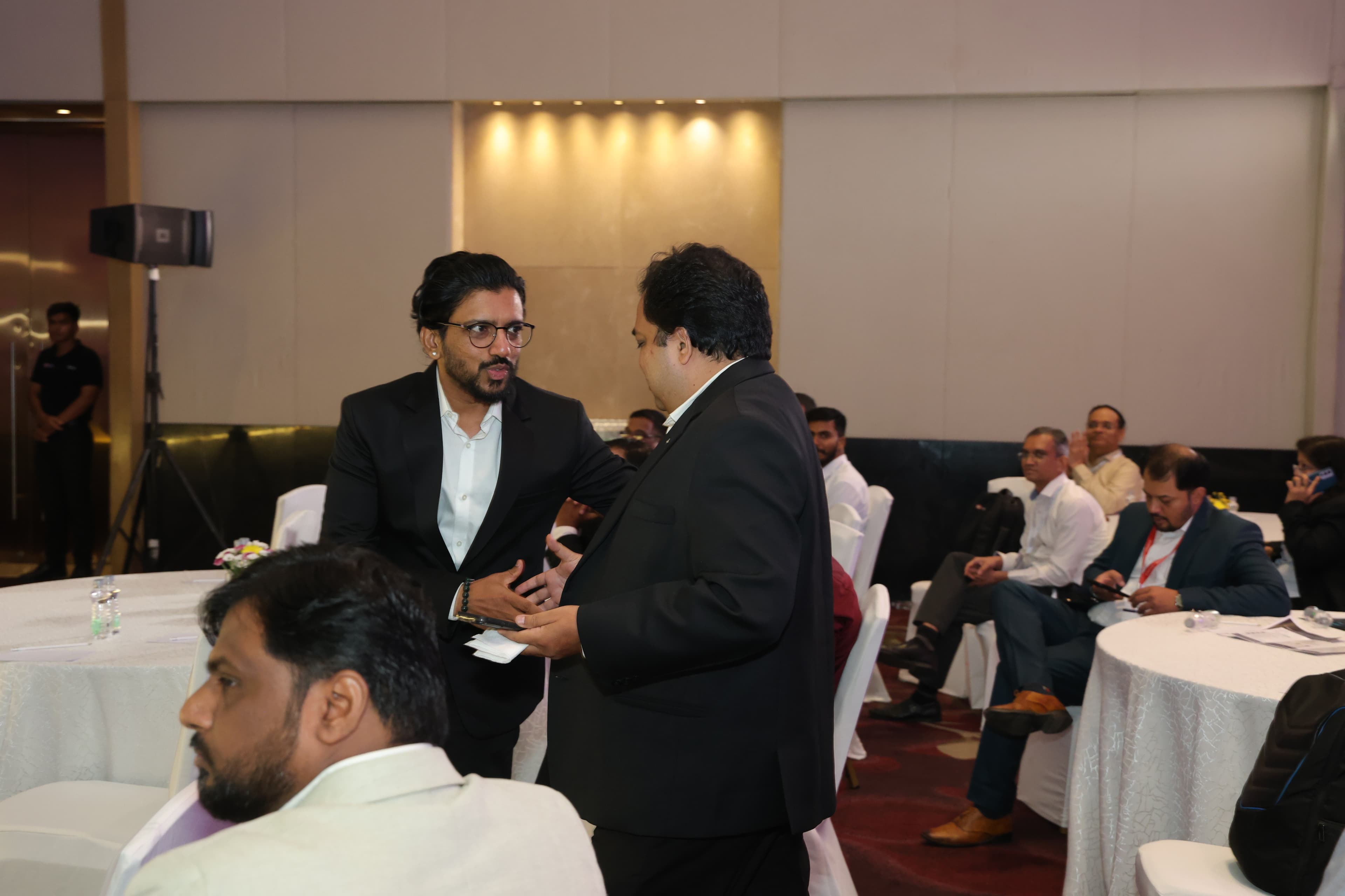 Networking at an industry cybersecurity conference